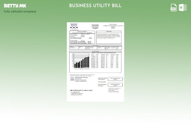 Модерен стил на хавајски електричен шаблон за деловна сметка за комунални услуги